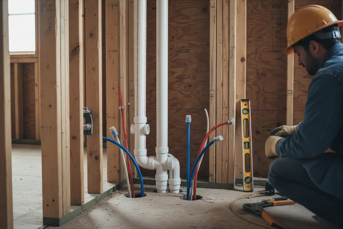 Drain and supply rough-in during Drain Cleaning in Wellford