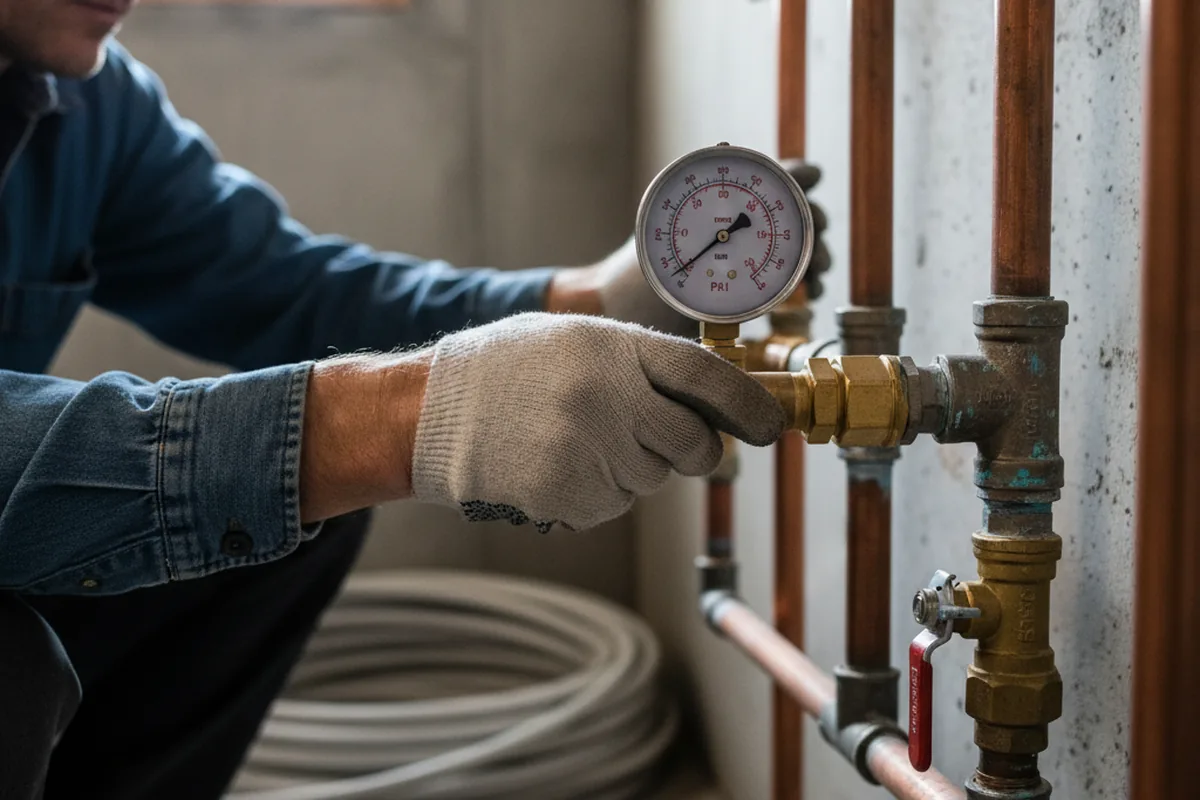 Pressure testing a repaired line during Water Line Repair in Wellford